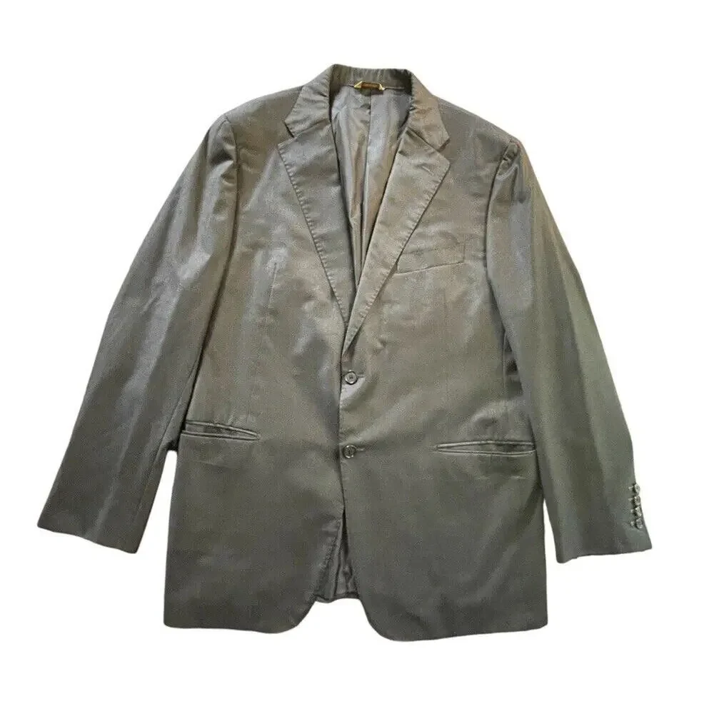 Hickey Freeman Suit Jacket Mens 44 R Gray Loro Piana Tasmanian Wool Modern USA